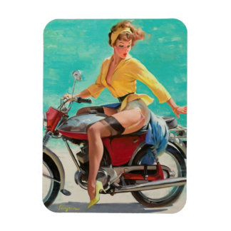 Vintage Retro Elvgren Motorcle Biker Pin-UP Girl Magnet