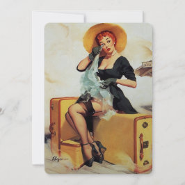 Vintage Retro Elvgren Traveler Pinup Girl Pin up Inbjudningar