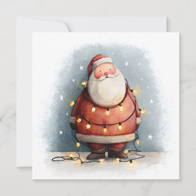 Vintage Retro Enkel Julgran Tomte  Julkort (Framsida)