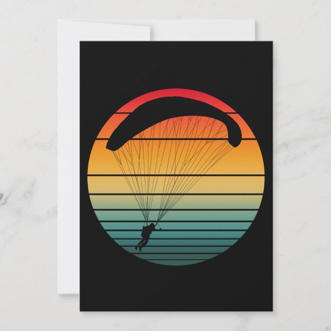 Vintage Retro Fallskärm Inbjudningar (Framsida)