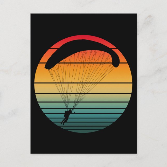 Vintage Retro Fallskärm Vykort (Framsida)