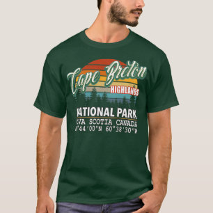 Vintage Retro Färg Cape Breton Highlands National T Shirt