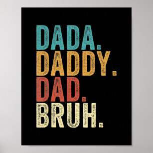 Vintage Retro Fars dag Outfit Dada pappa Pappa Poster