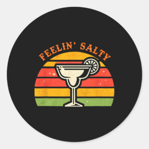 Vintage Retro Feelin' Salty Funny Cinco De Mayo Mo Runt Klistermärke