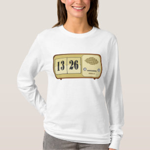 Vintage Retro Flip Klocka Radio T Shirt
