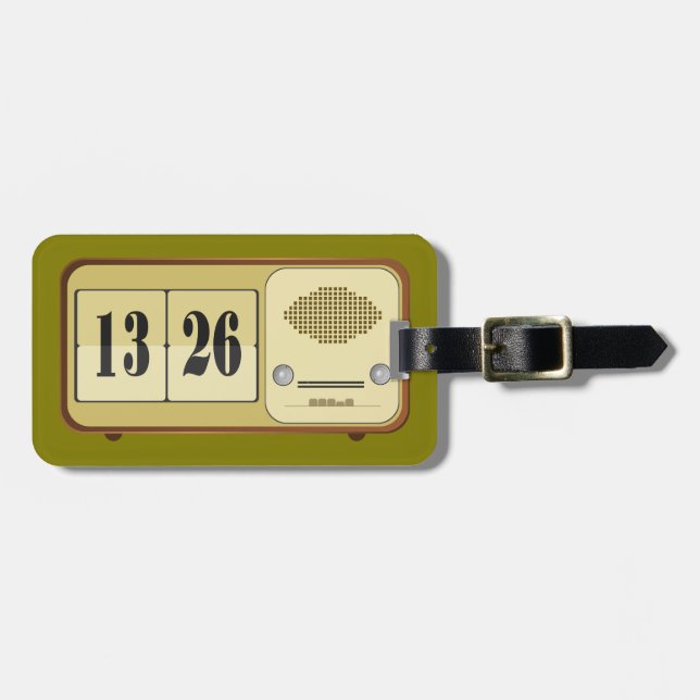 Vintage Retro Flip Klockradio Bagagebricka (Horisontell Framsida)