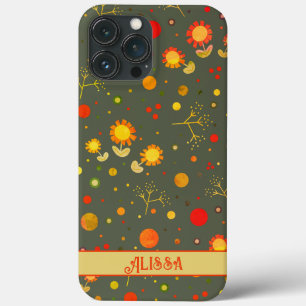 Vintage Retro Flowers Roligt Anpassningsbar Dots M