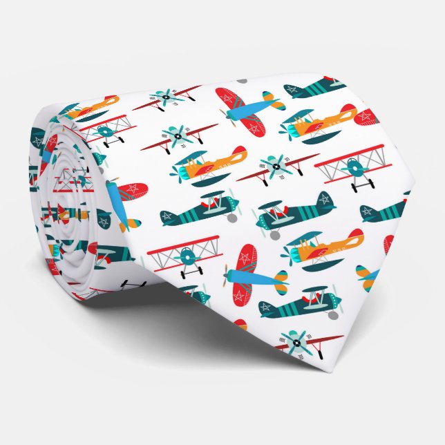 vintage retro flygplansmönster slips (Rullad)