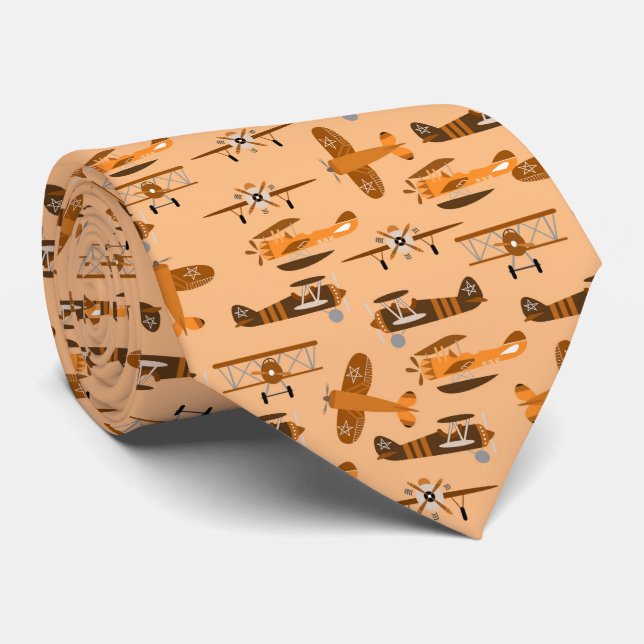 vintage retro flygplansmönster slips (Rullad)