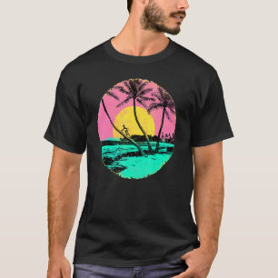 Vintage Retro för Hawaii Beach Island Handflatan T Shirt