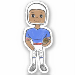 vintage - retro fotbollsspelare blåvit, enkel klistermärken