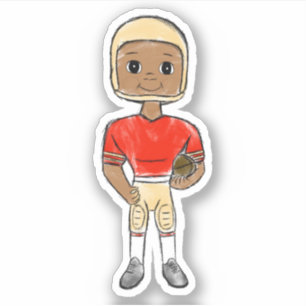 vintage retro fotbollsspelare röd guld enkel klistermärken