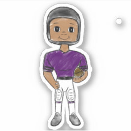 vintage retro-fotbollsspelare svart lila enkel klistermärken