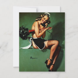 Vintage Retro Fransk Maid Pinup Girl