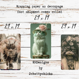 Vintage Retro French Cats Decoupage