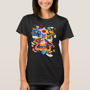 Vintage Retro Frigör Din Andlighet 60-Tal Boho Fre T Shirt