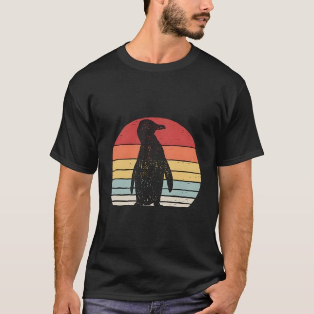 Vintage Retro Galapagos Penguin T Shirt (Framsida)