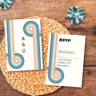 Vintage Retro Gammal Stil 70-Tals Bröllop Svarskor OSA Kort