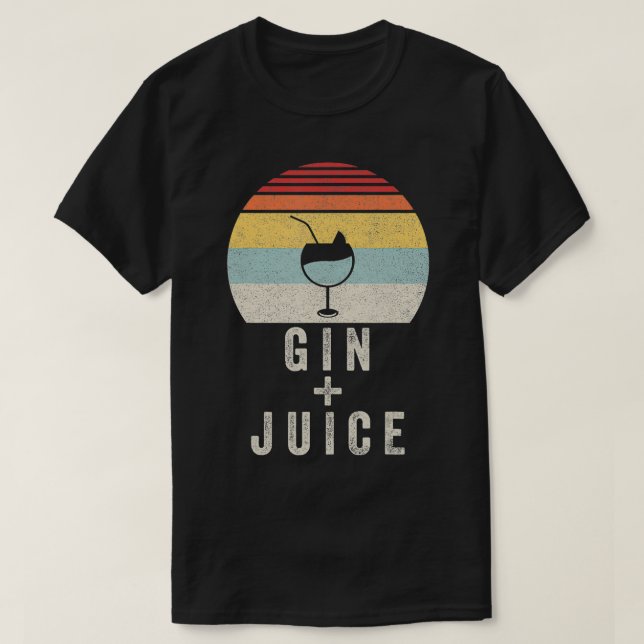 Vintage Retro Gin + Juice T Shirt (Design framsida)