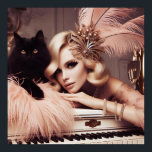 Vintage retro glamor art deco kvinna poster<br><div class="desc">Om du inte hittade en produkt som du vill ha med min design i vår butik, kontakta mig och jag skapar den åt dig. Tack för er uppmärksamhet på vår butik. Skapar mönster är vårt stora kärlek! Och vi gör ditt liv lyckligare! Med vänlig hälsning, ESZADESIGN</div>