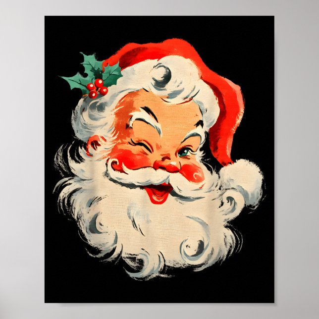 Vintage Retro God Jul Cool Tomte Fac Poster (Framsidan)