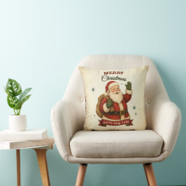 Vintage Retro God Jul & Gott Nytt År Kudde