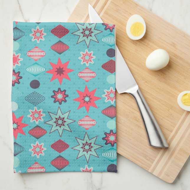 Vintage Retro God jul Mönster Kökshandduk (Vikt i Fjärdedel)