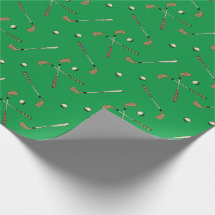Vintage Retro Golf Golfer Klubb Bollar Mönster Grö Presentpapper
