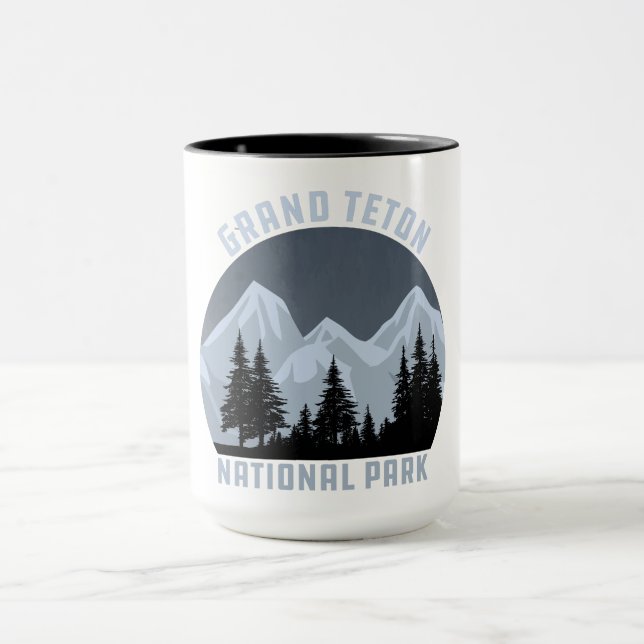 Vintage retro Grand Teton nationalpark Wyoming Mugg (Center)