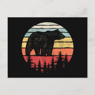 Vintage Retro Grizzly Bear Vykort