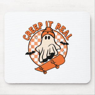 Vintage Retro Halloween Creep it Real Ghost Boy Fa Musmatta