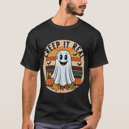Vintage Retro Halloween Ghost "Creep It Real" ! T Shirt