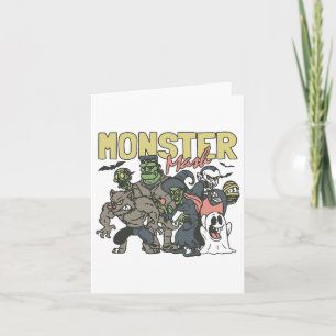 Vintage Retro Halloween Monster Mash Boo Ghost Wit Kort