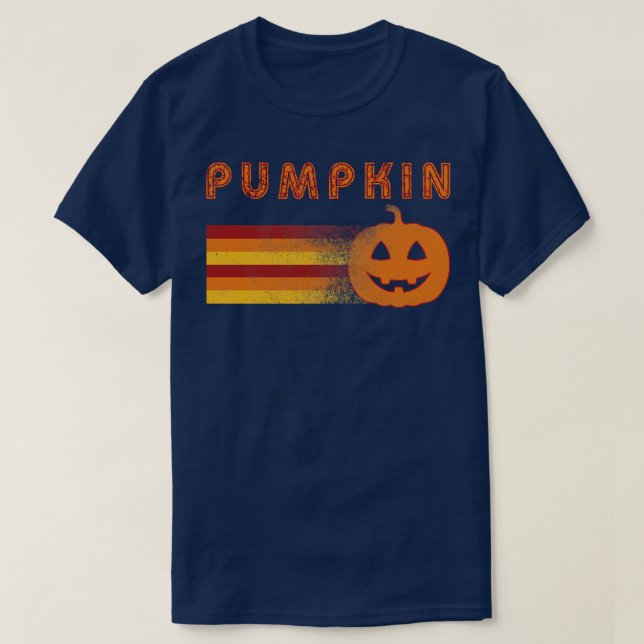 Vintage Retro Halloween Pumpkin T Shirt (Design framsida)