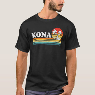 Vintage Retro Handflatan Träd Beach Vacation Hawai T Shirt