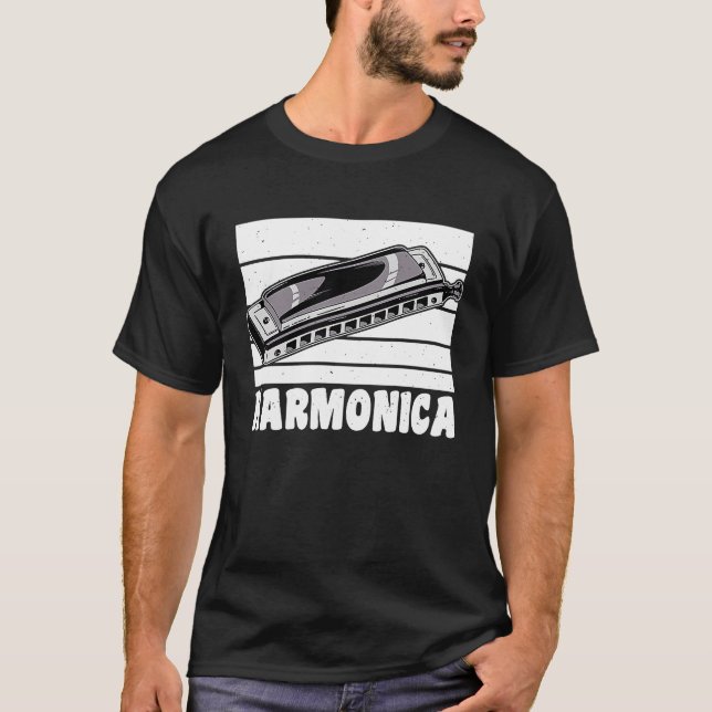 Vintage Retro Harmonica 1 T Shirt (Framsida)