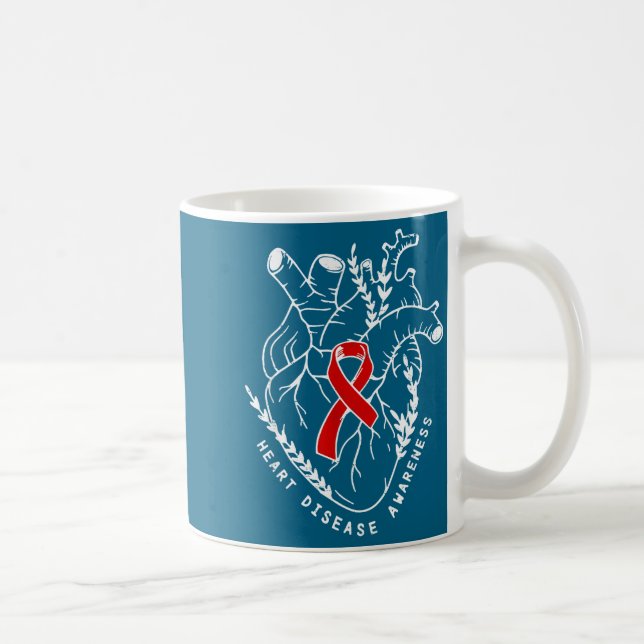 Vintage Retro Heart Disease Awareness Funny  Kaffemugg (Höger)