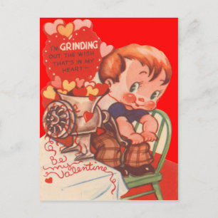 Vintage Retro Heart Ginder Valentine Card Helg Vykort