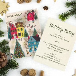 Vintage Retro Helgdag jul Party Inbjudningar