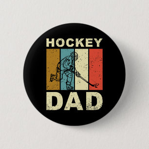 Vintage Retro Hockey Pappa Fars dag Knapp