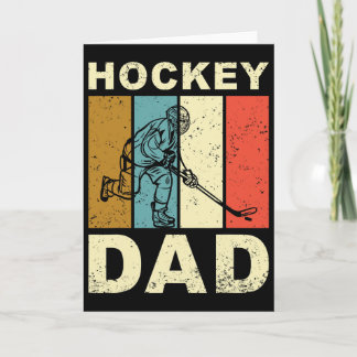 Vintage Retro Hockey Pappa Fars Dag  Kort