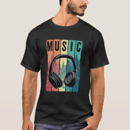 Vintage Retro-hörlurar Music Vibes T Shirt