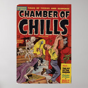 Vintage Retro Horror Tecknad House of Chills No7 Poster