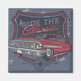 Vintage Retro Hot rod Magnet