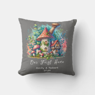 Vintage Retro Houseuppvärmning grått i första hemm Kudde