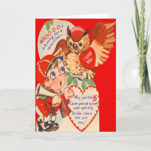 Vintage Retro Hunter & Uggla Valentine Card Helgkort