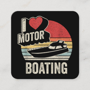 Vintage Retro I Kärlek, motorbordsmatare Fyrkantigt Visitkort