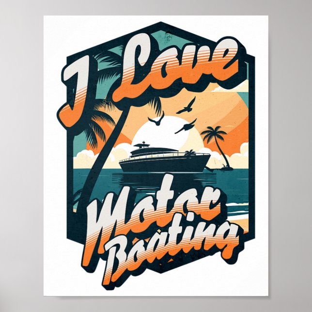 Vintage Retro I Kärlek, motorbordsmatare Poster (Framsidan)