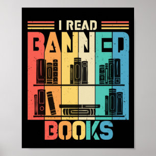 Vintage Retro I läste förbjuden Bokar för Bok Älsk Poster