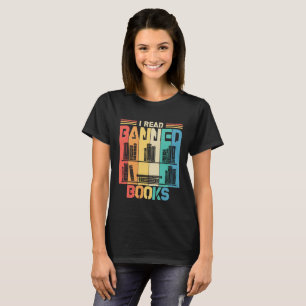 Vintage Retro I läste förbjuden Bokar för Bok T Shirt